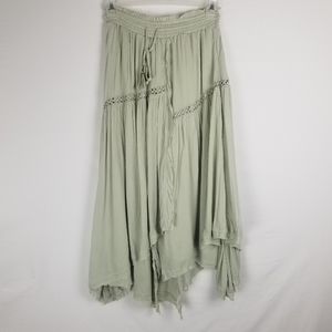 Free People Sage Green Peasant Maxi Skirt